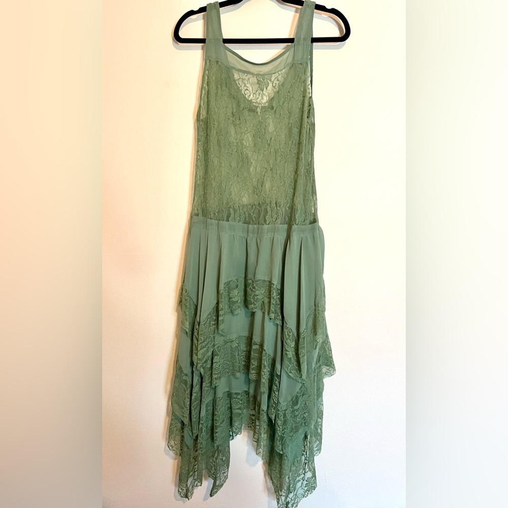 Free People sheer green dress